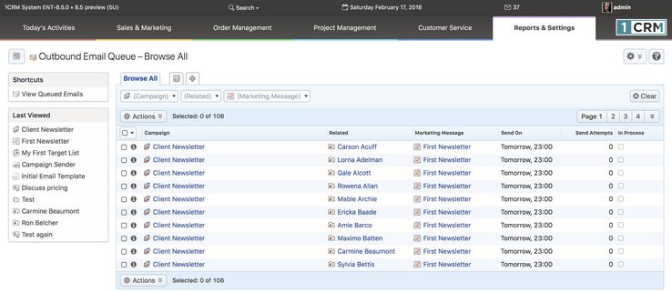 Chapter 5.0 Sales and Marketing | 1CRM 8.6 Guide