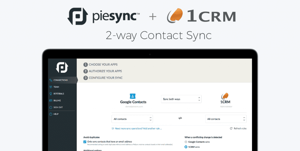 Sync Your 1crm Contacts With Piesync 1crm Software - 