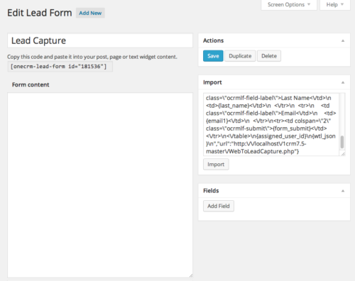 1crm lead capture generate