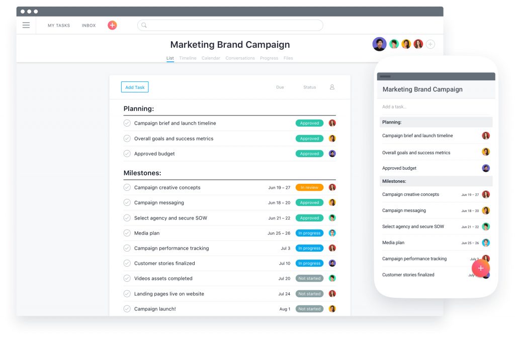 asana image 1CRM: All in One CRM Software