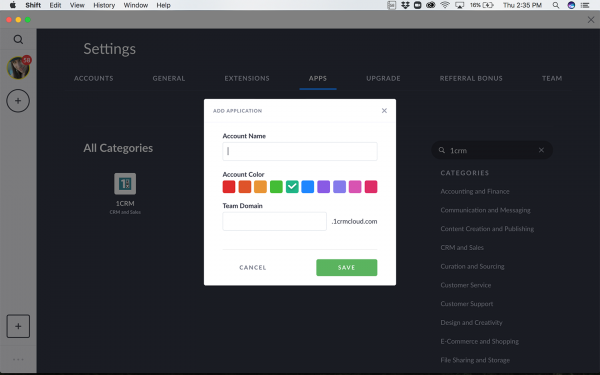 Shift-1CRM-integration
