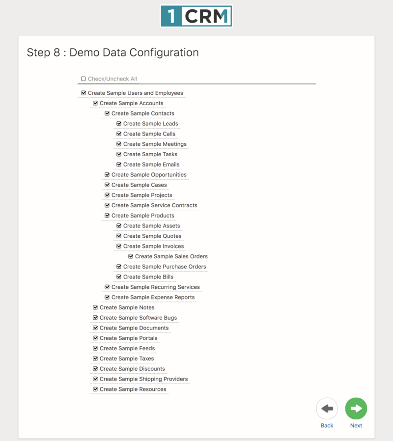 Demo Data Configuration